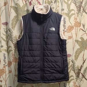 North Face Navy And White Reversible Vest Women Large